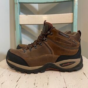 Eddie Bauer Bradley Mens 10.5 Brown Leather Waterproof Hiking Boots 622332829